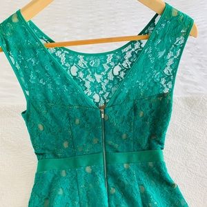 BCBGMaxAzria Ultra Green Alice Lace Cocktail Dress